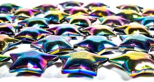HQRP 28mm Rainbow Hematite Star Crystal Palm Stone - 1PC