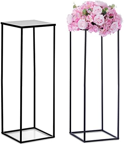 Nuptio Black Vase for Wedding Centerpieces - 2 Pcs 315 Inch Tall