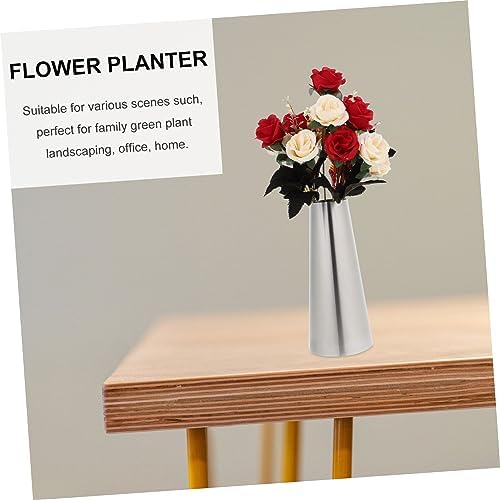 Toyvian Stainless Steel Dried Flower Vase for Home Decor