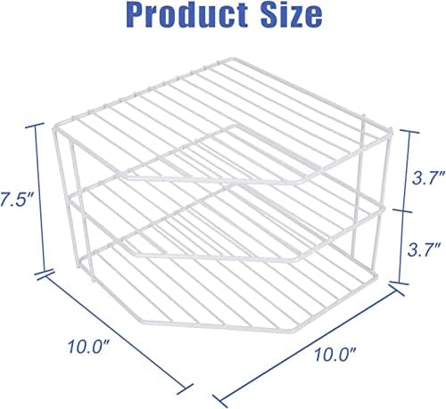 3-Tier Corner Shelf Organizer - Kitchen Storage White