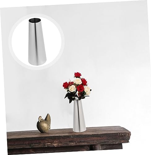 Toyvian Stainless Steel Dried Flower Vase for Home Decor
