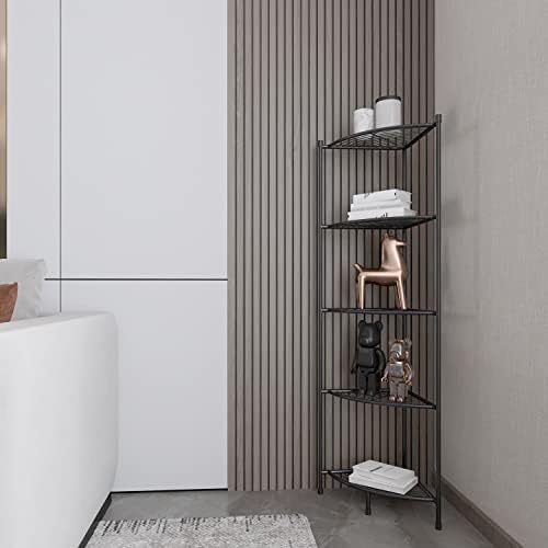 LH UNICO 5-Tier Corner Wire Shelving Unit Black
