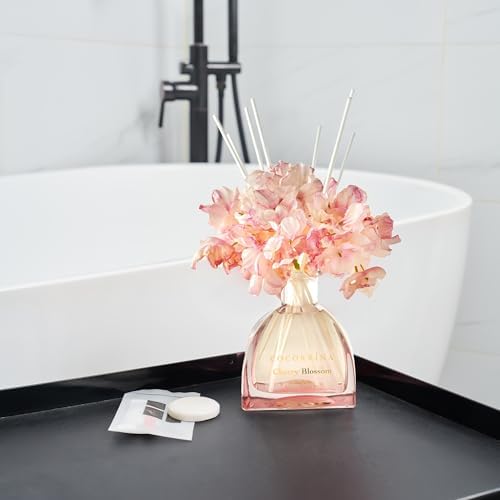 COCORRINA Cherry Blossom Reed Diffuser Set 85 Oz 8 Sticks