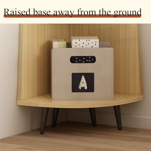 5 Tier Modern Corner Bookshelf with Plant Stand Pink