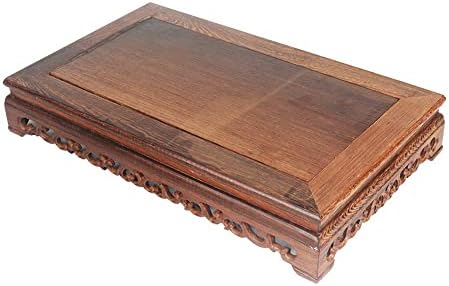 Oriental Style Rosewood Carved Base Vase Display Stand