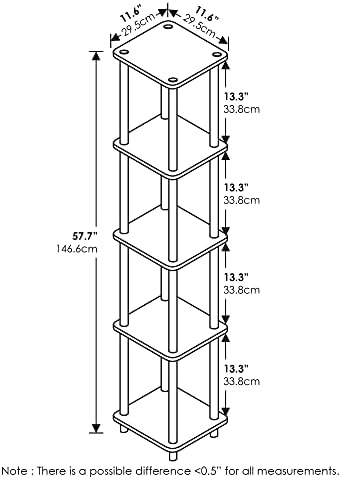 Furinno Turn-N-Tube 5-Tier Corner Display Shelf