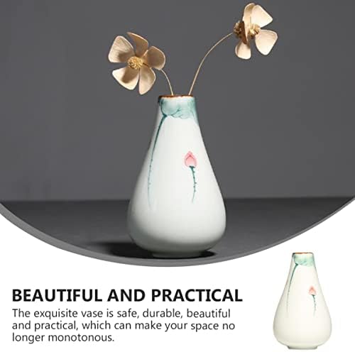 GANAZONO Unique Lotus Hand Painted Ceramic Flower Vase