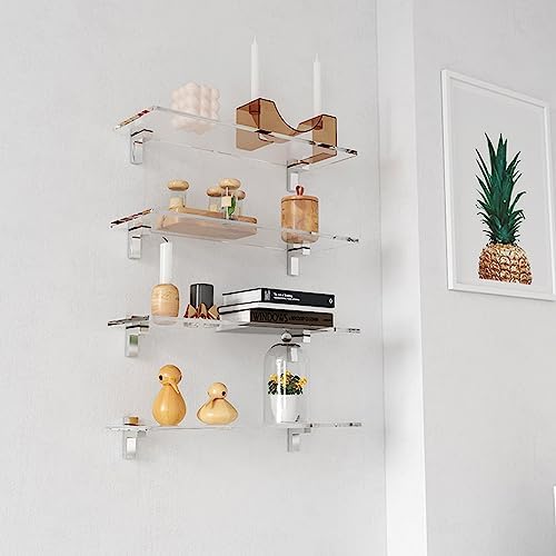 Clear Acrylic Floating Shelves Set of 4 157 Inch