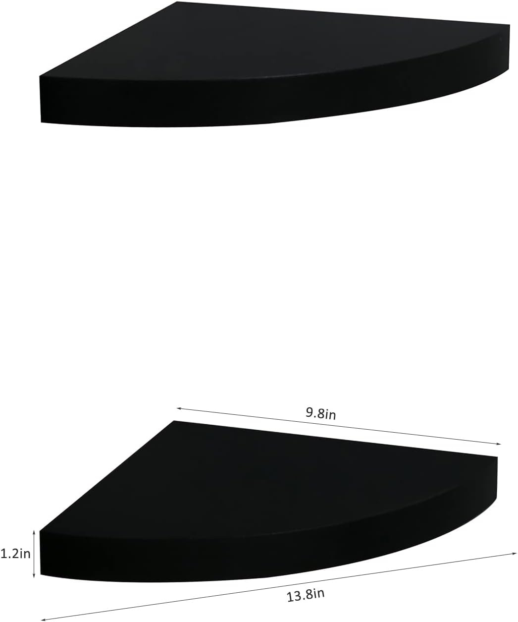 AHDECOR Black Corner Shelves Set of 2