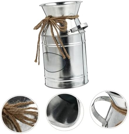 Vintage Rustic Metal Vase with Rope Design