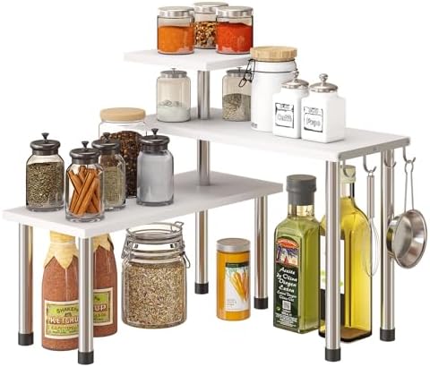 GHWIE 3 Tier Corner Shelf Organizer White