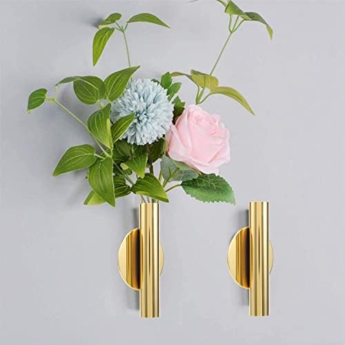 4PCS Gold Wall-Mounted Flower Tube Metal Vase Decoration Stand