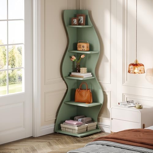 Tribesigns Wavy Corner Shelf Set of 2