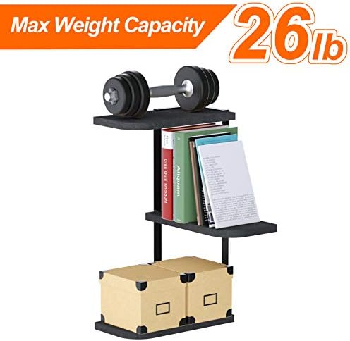 Love-KANKEI 3 Tier Corner Shelf Wall Mount Black