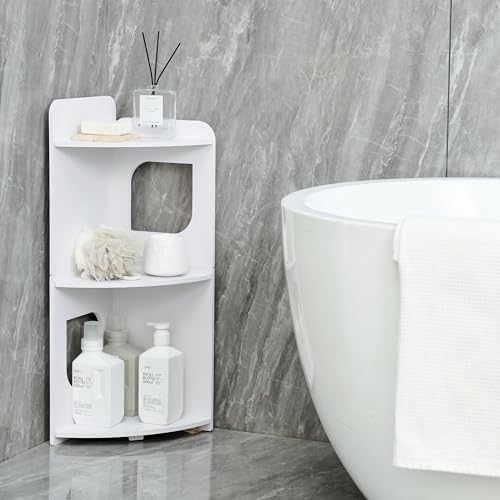 Small Corner Shelf with Waterproof Design and Multipurpose Use White