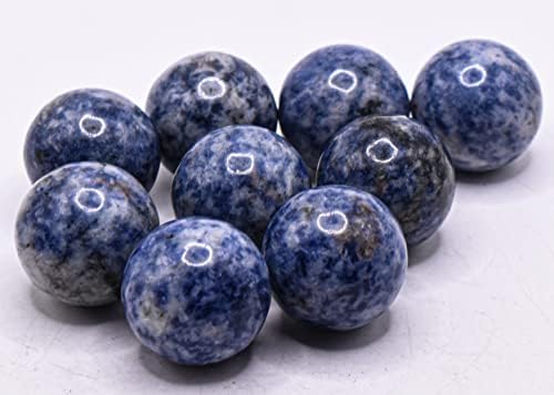 HQRP 25mm Blue White Sodalite Sphere Polished Gemstone Collectible Ball