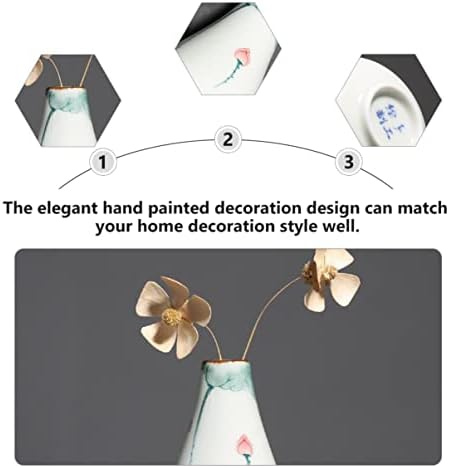 GANAZONO Unique Lotus Hand Painted Ceramic Flower Vase