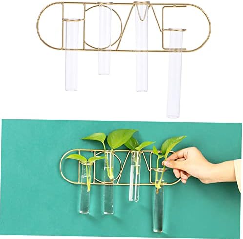 Zerodeko 1set Wrought Iron Wall Vase for Hydroponics and Dried Flowers