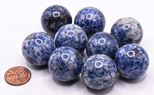 HQRP 25mm Blue White Sodalite Sphere Polished Gemstone Collectible Ball