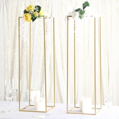 Efavormart 2 Pack 40 Inch Matte Gold Metal Flower Stand