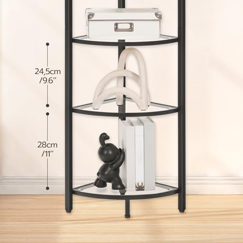 HOOBRO 5-Tier Corner Shelf Stand Black BK15CJ01
