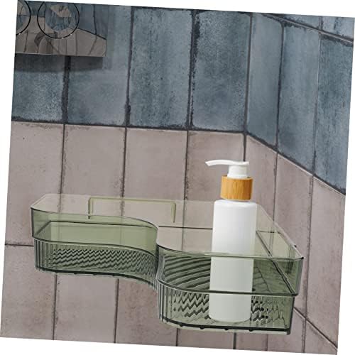 Bathroom Wall Rack with Drainage Green Corner Shelf