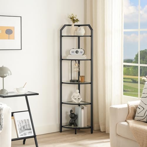 HOOBRO 5-Tier Corner Shelf Stand Black BK15CJ01