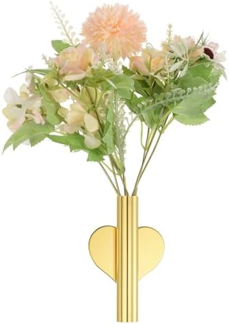 PATIKIL Wall Flower Vase Tube Gold Tone