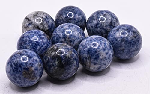 HQRP 25mm Blue White Sodalite Sphere Polished Gemstone Collectible Ball