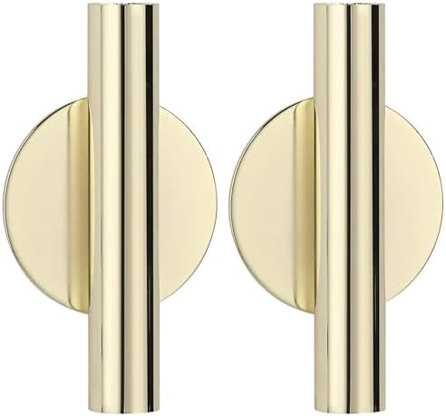 2PCS Wall Mount Vase Tube with Golden Circle Metal Holder