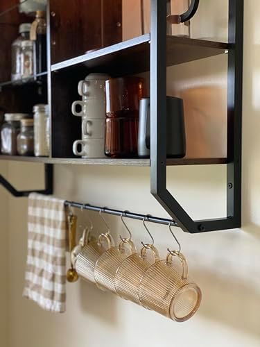 Bestier LED Floating Shelves 34 Inch Industrial Style