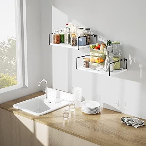 SRIWATANA Wide Floating Wall Shelves Set of 2