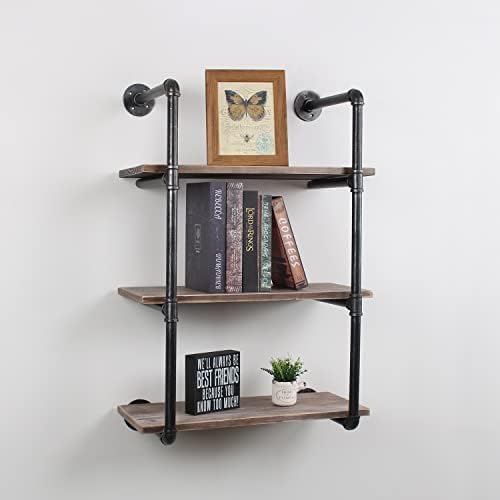 Industrial Style 24in Rustic Metal Floating Shelves