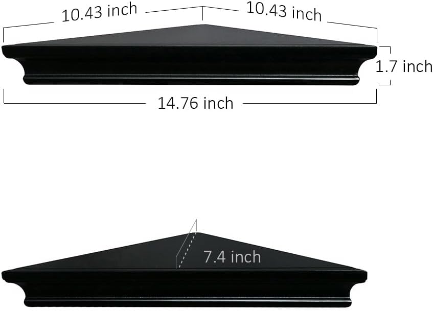 AHDECOR Black Floating Corner Shelves Set of 2