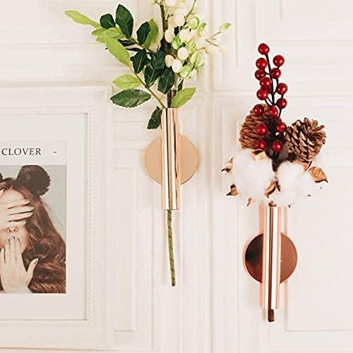 4PCS Gold Wall-Mounted Flower Tube Metal Vase Decoration Stand