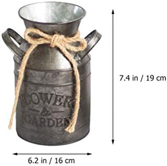 Happyyami Rustic Iron Jug Vase for Home Decor