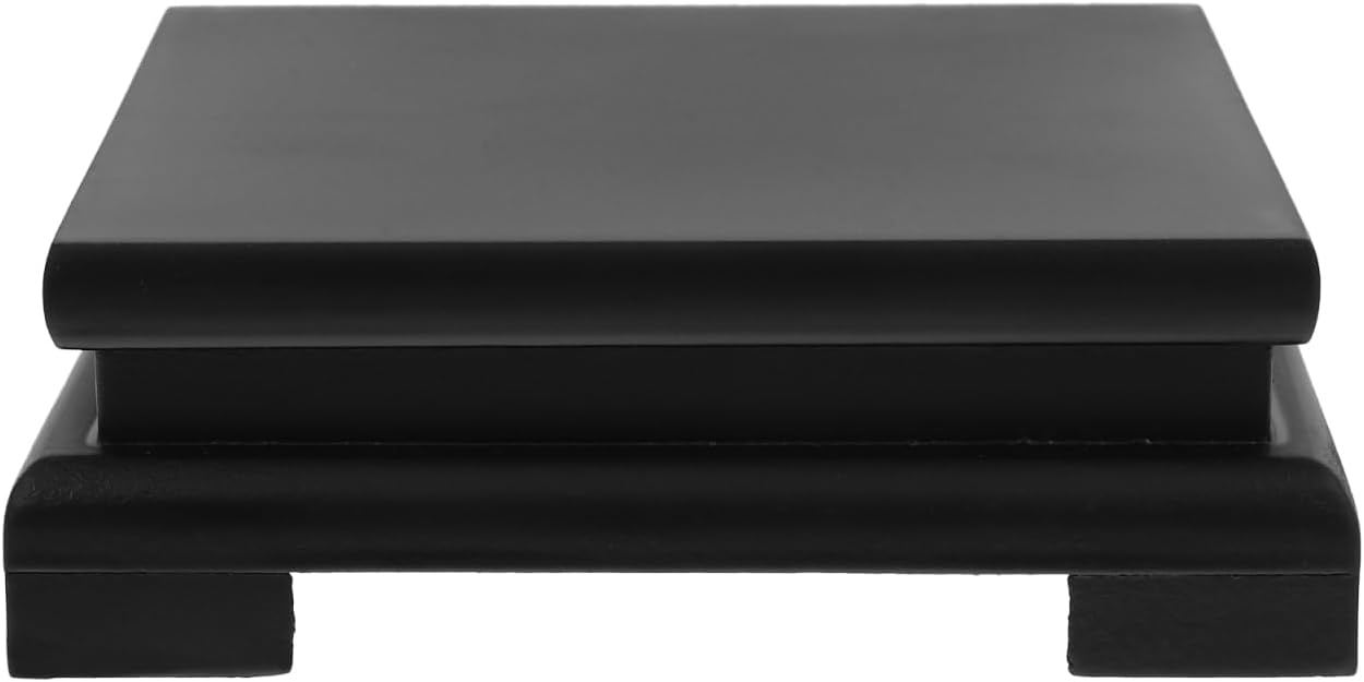 Yarnow Wooden Vase Stand Display Base 13x13cm Black