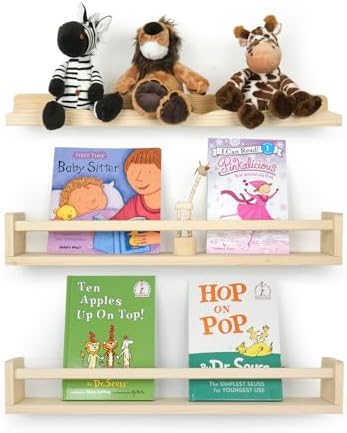 Ranxfloat 236 Inch Solid Wood Floating Bookshelf 21 Pack