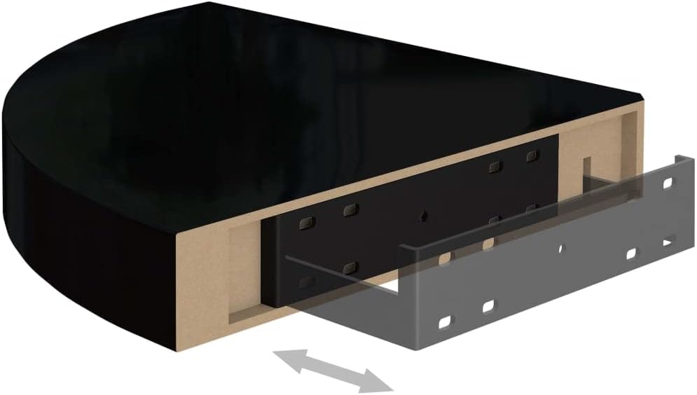 Floating Corner Shelves 2 Pcs High Gloss Black MDF