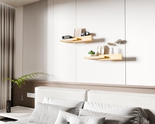 Modern Reversible Floating Shelves in Pine
