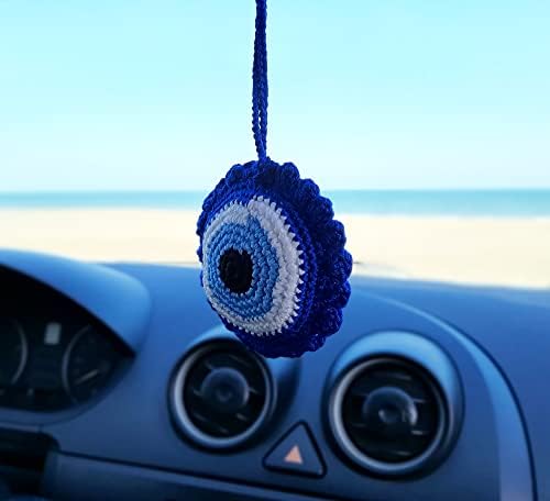 Evil Eye Keychain Crochet Car Decor Accessory