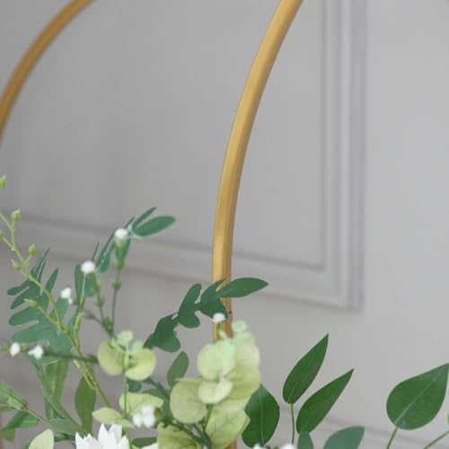 Efavormart 7ft Gold Metal Wedding Arch with Accessories