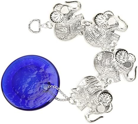 Blue Eye Ornament 4 Skeleton Alloy Elephants Wall Decoration