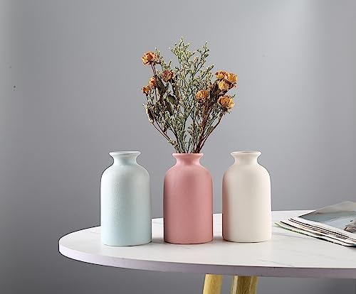 Blue Small Ceramic Vase for Home Decor and Centerpieces
