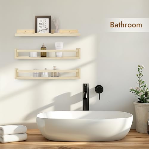 Ranxfloat 236 Inch Solid Wood Floating Bookshelf 21 Pack