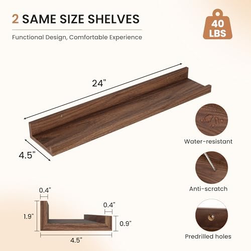 Dreamland Floating Shelf Set of 2 24 Inch for Wall
