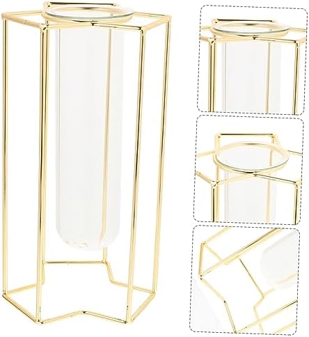 Minimalist Flower Vase with Iron Stand for Home and Office