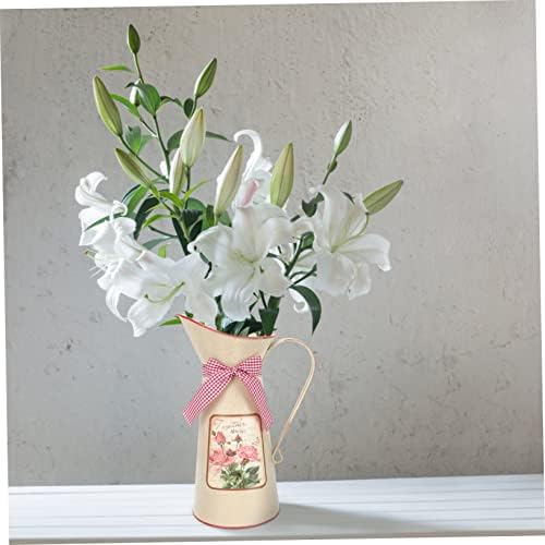 Rustic Metal Flower Bucket Vase for Home Decor 1