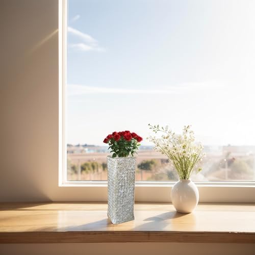 2 Pack Dried Flower Vase Farmhouse Style Woven Basket