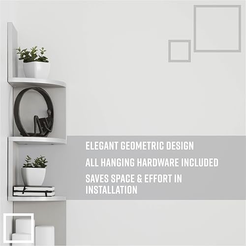 Danya B 5-Tier Corner Wall Shelving Unit Gray